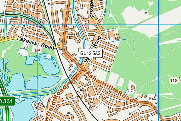 GU12 5AS map - OS VectorMap District (Ordnance Survey)