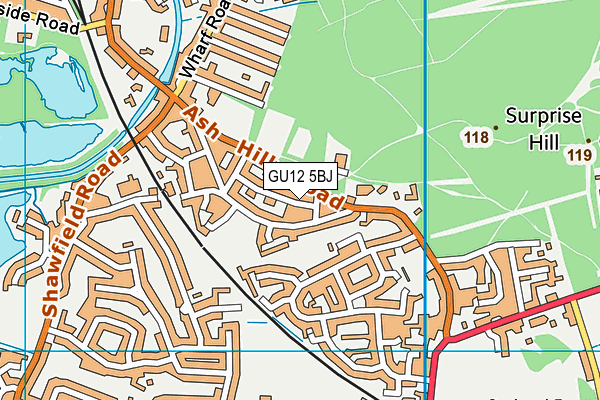 GU12 5BJ map - OS VectorMap District (Ordnance Survey)