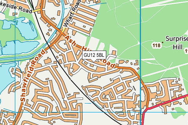 GU12 5BL map - OS VectorMap District (Ordnance Survey)