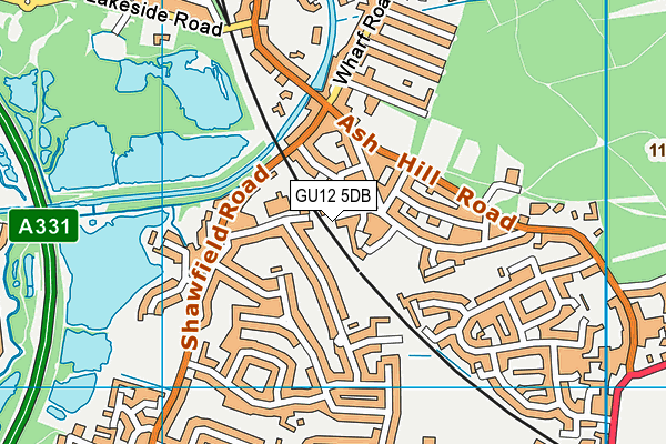 GU12 5DB map - OS VectorMap District (Ordnance Survey)