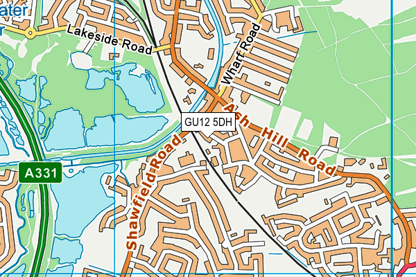 GU12 5DH map - OS VectorMap District (Ordnance Survey)