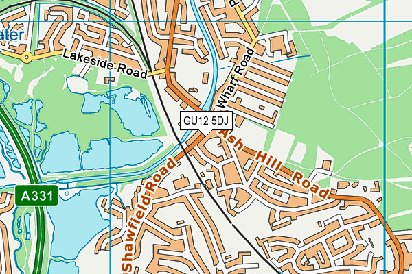 GU12 5DJ map - OS VectorMap District (Ordnance Survey)