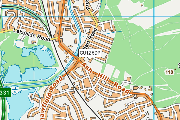 GU12 5DP map - OS VectorMap District (Ordnance Survey)