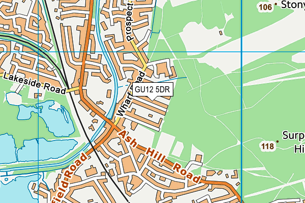 GU12 5DR map - OS VectorMap District (Ordnance Survey)