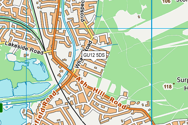 GU12 5DS map - OS VectorMap District (Ordnance Survey)