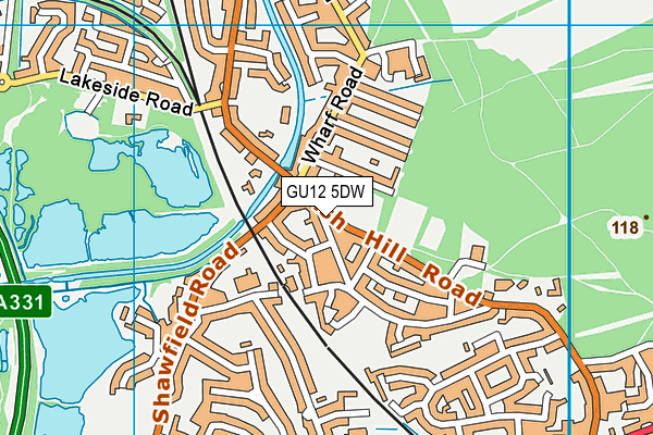 GU12 5DW map - OS VectorMap District (Ordnance Survey)