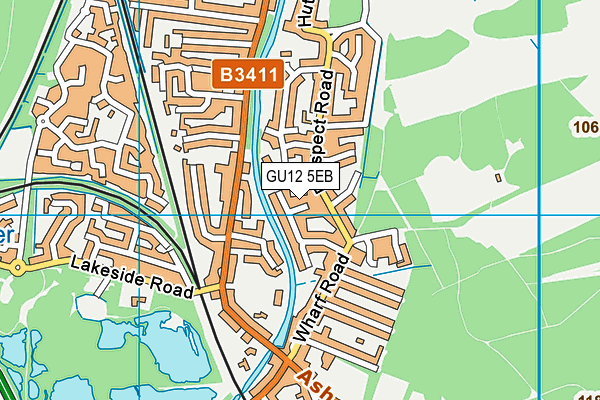 GU12 5EB map - OS VectorMap District (Ordnance Survey)