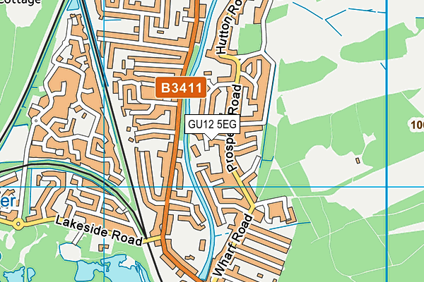 GU12 5EG map - OS VectorMap District (Ordnance Survey)