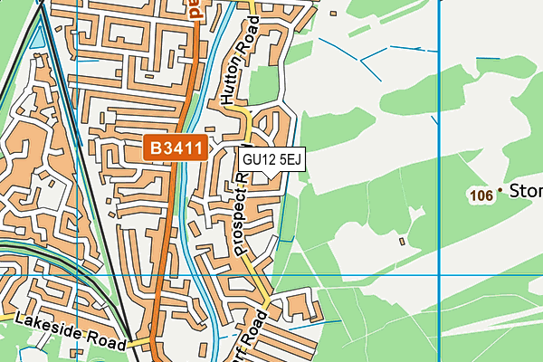 GU12 5EJ map - OS VectorMap District (Ordnance Survey)