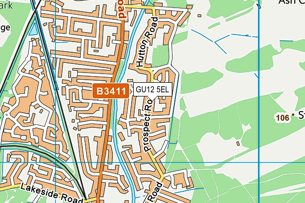 GU12 5EL map - OS VectorMap District (Ordnance Survey)
