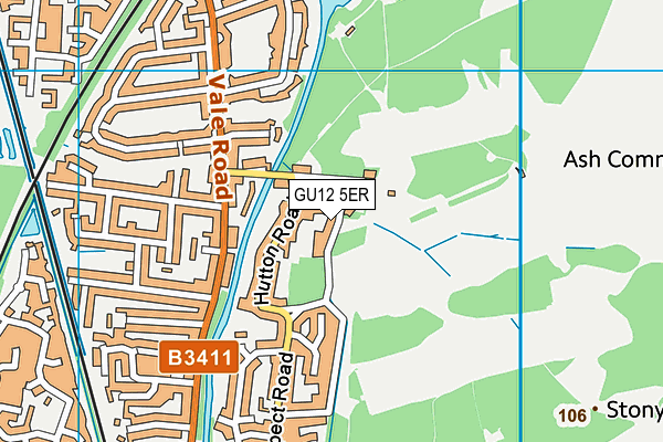 GU12 5ER map - OS VectorMap District (Ordnance Survey)
