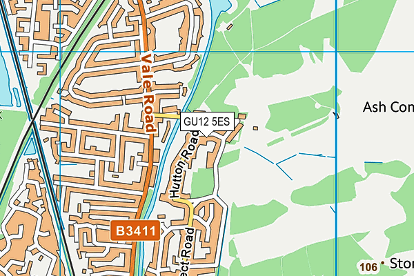 GU12 5ES map - OS VectorMap District (Ordnance Survey)