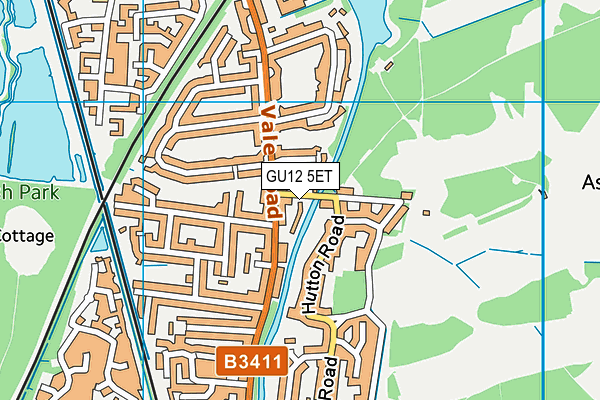 GU12 5ET map - OS VectorMap District (Ordnance Survey)