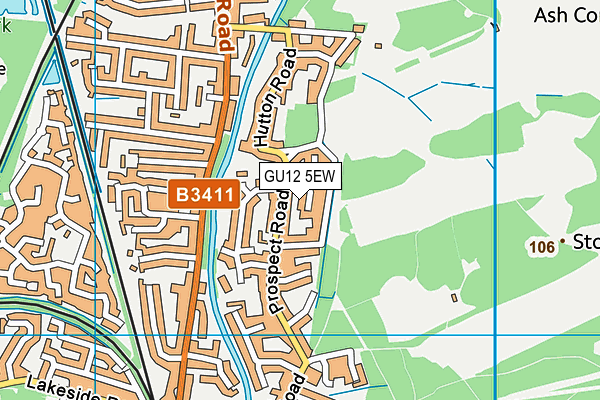 GU12 5EW map - OS VectorMap District (Ordnance Survey)