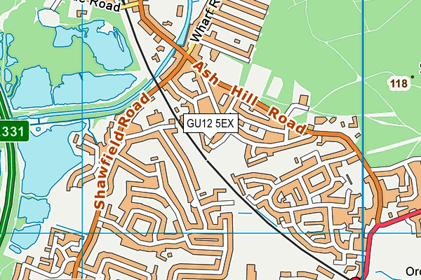 GU12 5EX map - OS VectorMap District (Ordnance Survey)