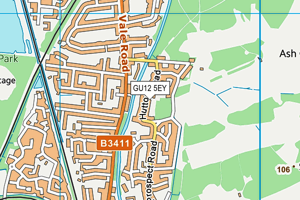 GU12 5EY map - OS VectorMap District (Ordnance Survey)