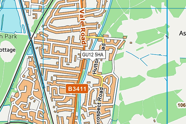 GU12 5HA map - OS VectorMap District (Ordnance Survey)