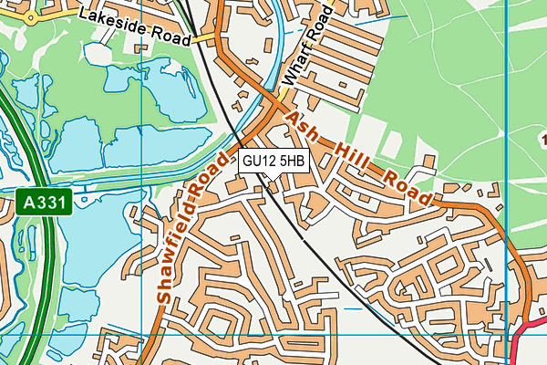 GU12 5HB map - OS VectorMap District (Ordnance Survey)
