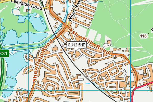 GU12 5HE map - OS VectorMap District (Ordnance Survey)