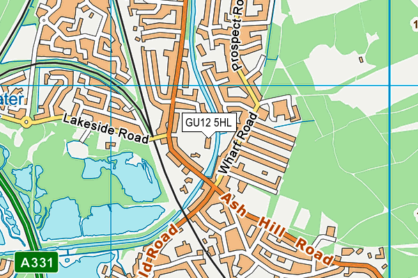 GU12 5HL map - OS VectorMap District (Ordnance Survey)
