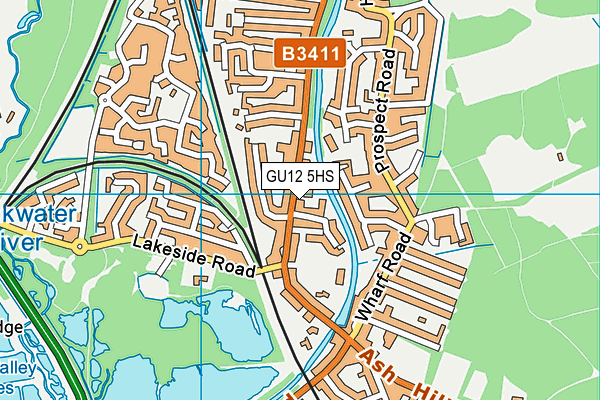 GU12 5HS map - OS VectorMap District (Ordnance Survey)