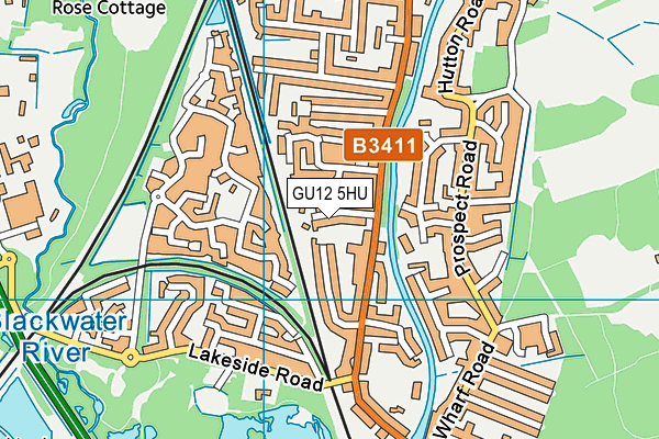 GU12 5HU map - OS VectorMap District (Ordnance Survey)
