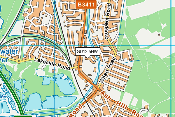GU12 5HW map - OS VectorMap District (Ordnance Survey)
