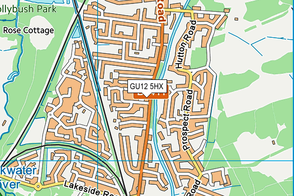 GU12 5HX map - OS VectorMap District (Ordnance Survey)