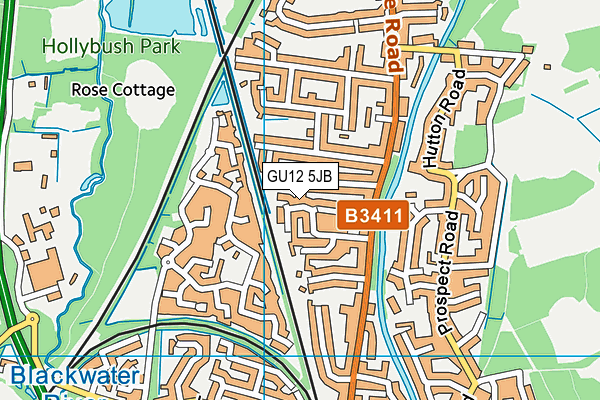 GU12 5JB map - OS VectorMap District (Ordnance Survey)