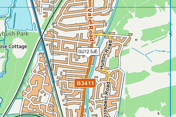 GU12 5JE map - OS VectorMap District (Ordnance Survey)