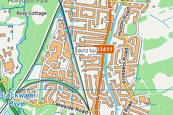 GU12 5JJ map - OS VectorMap District (Ordnance Survey)