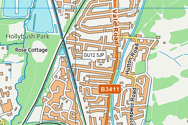 GU12 5JP map - OS VectorMap District (Ordnance Survey)