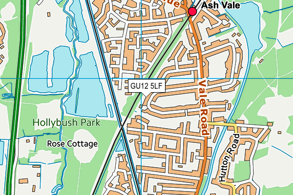 GU12 5LF map - OS VectorMap District (Ordnance Survey)