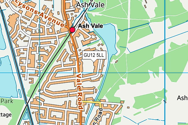 GU12 5LL map - OS VectorMap District (Ordnance Survey)