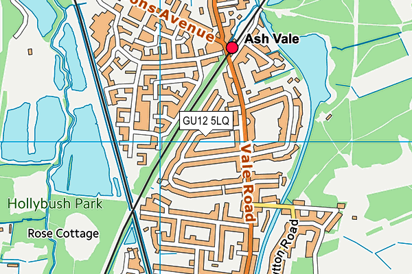 GU12 5LQ map - OS VectorMap District (Ordnance Survey)