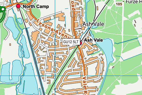 GU12 5LT map - OS VectorMap District (Ordnance Survey)