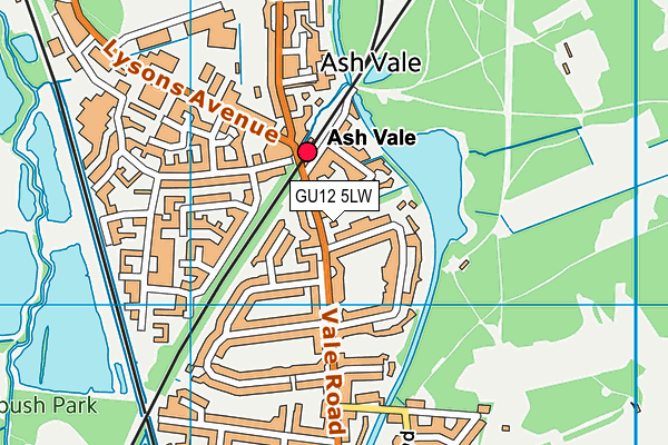 GU12 5LW map - OS VectorMap District (Ordnance Survey)