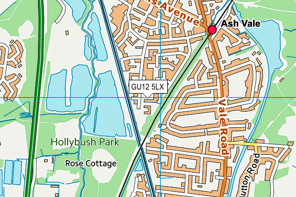 GU12 5LX map - OS VectorMap District (Ordnance Survey)