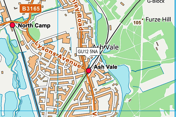 GU12 5NA map - OS VectorMap District (Ordnance Survey)