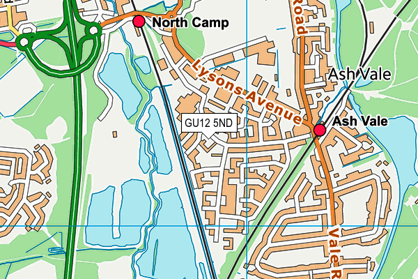 GU12 5ND map - OS VectorMap District (Ordnance Survey)