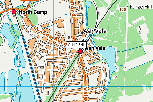 GU12 5NH map - OS VectorMap District (Ordnance Survey)