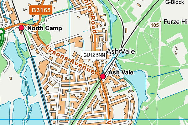 GU12 5NN map - OS VectorMap District (Ordnance Survey)