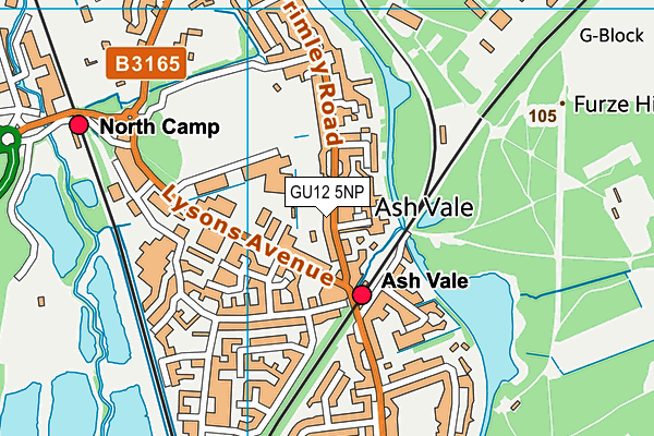 GU12 5NP map - OS VectorMap District (Ordnance Survey)