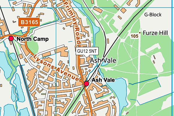 GU12 5NT map - OS VectorMap District (Ordnance Survey)