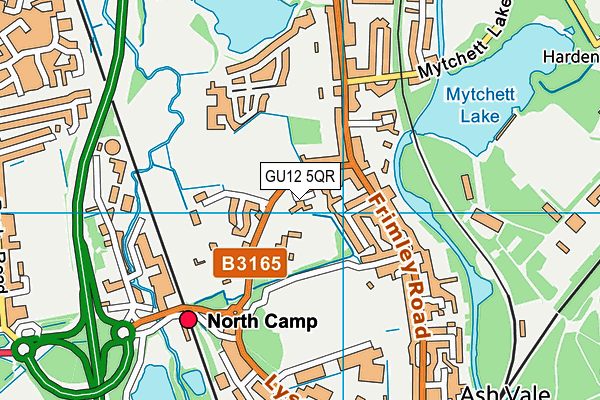 GU12 5QR map - OS VectorMap District (Ordnance Survey)