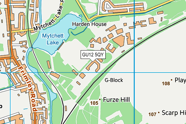 GU12 5QY map - OS VectorMap District (Ordnance Survey)