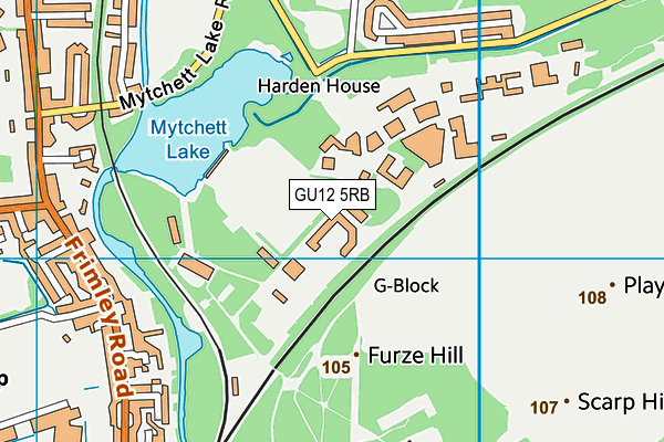 GU12 5RB map - OS VectorMap District (Ordnance Survey)