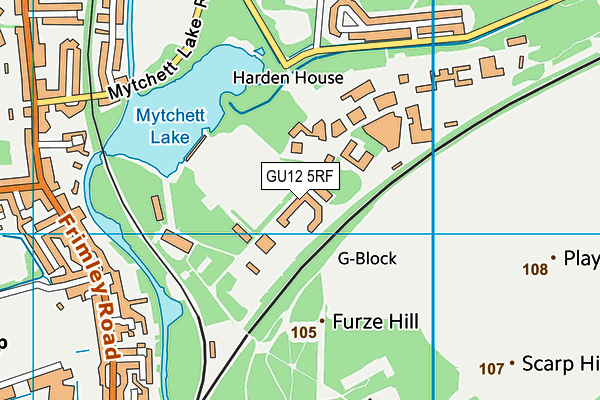 GU12 5RF map - OS VectorMap District (Ordnance Survey)