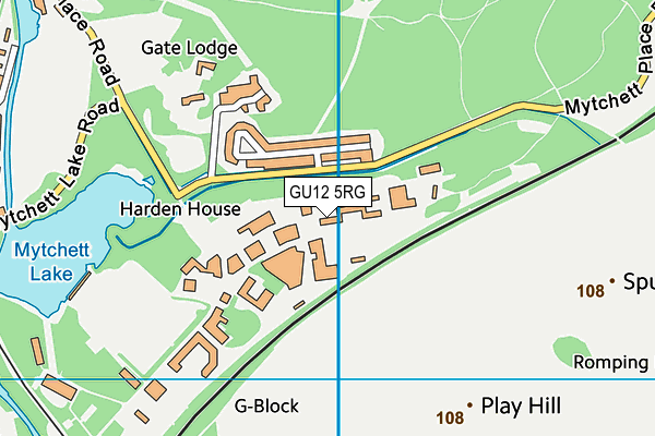 GU12 5RG map - OS VectorMap District (Ordnance Survey)