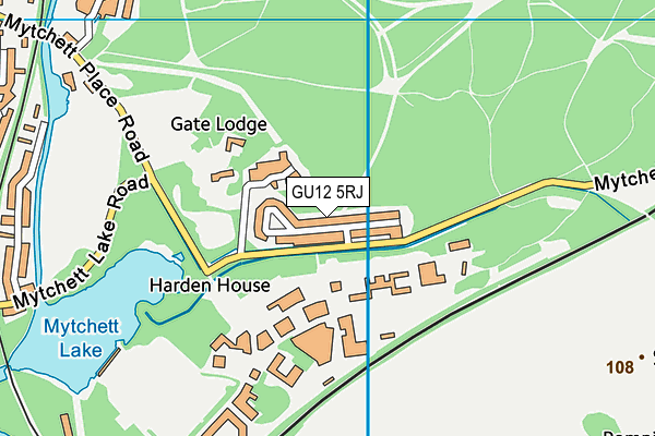 GU12 5RJ map - OS VectorMap District (Ordnance Survey)